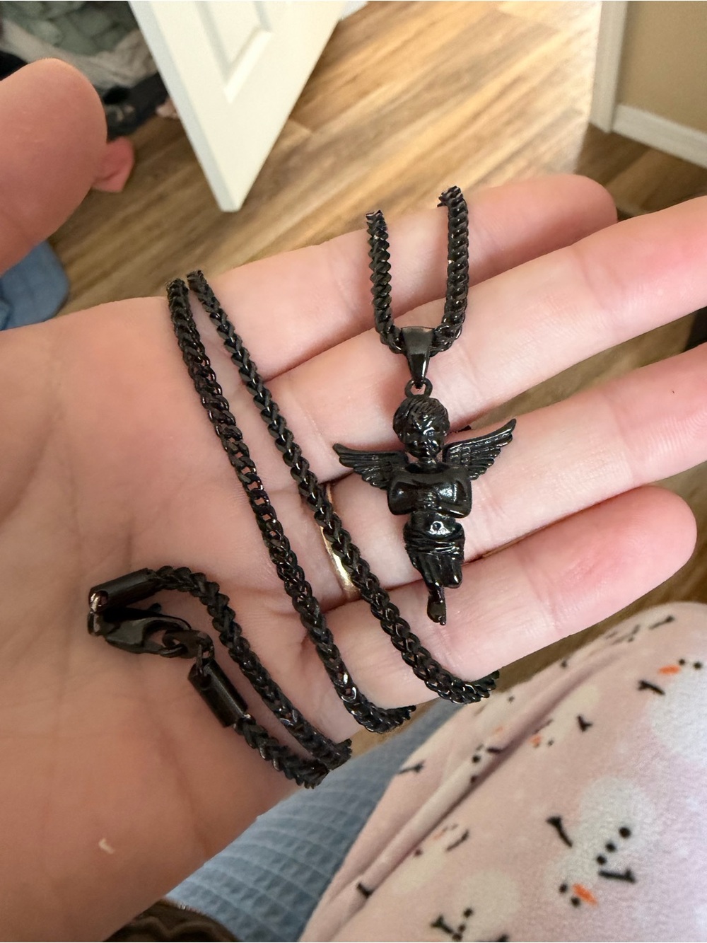 Zumiez Black Angel Pendant Necklace